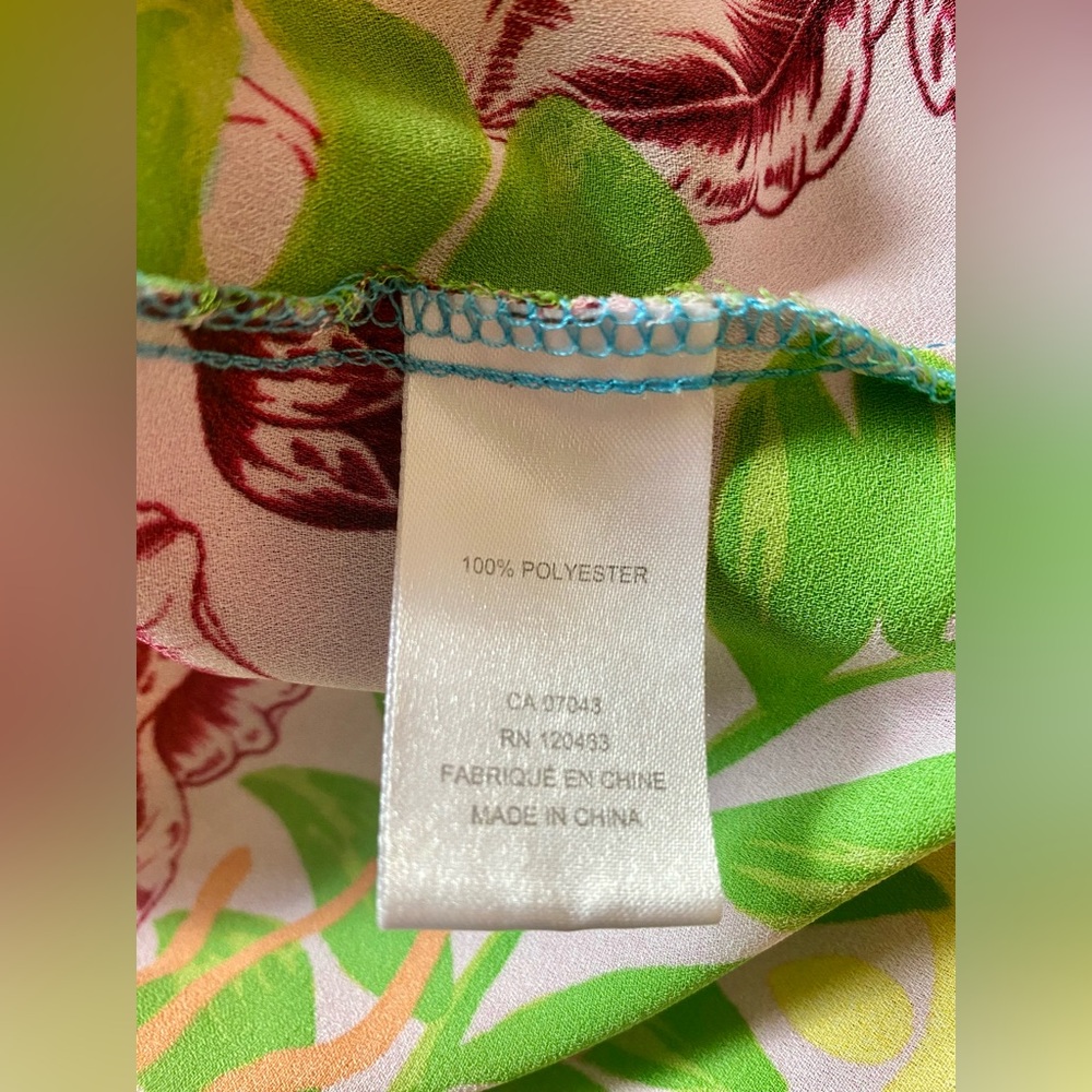 Cynthia Rowley Colorful Multicolor Floral Blouse Tunic Size 2X - Picture 5 of 6